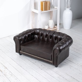 Лежак Oscar, 95×61×34 см, мебельная ткань, размер M, темно-коричневого цвета