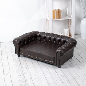 Лежак Oscar, 115×73×34 см, мебельная ткань, размер L, темно-коричневого цвета