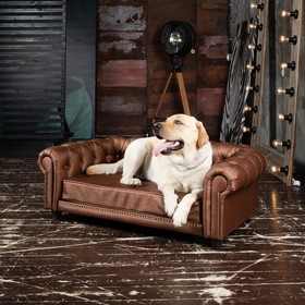 Лежак Oscar, 115×73×34 см, мебельная ткань, размер L, коричневого цвета