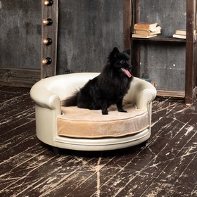 Лежак Murphy, 82×80×35 см, мебельная ткань, размер M бежевого цвета