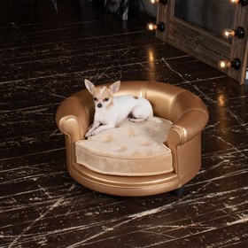 Лежак Murphy, 62×60×30 см, мебельная ткань, размер S, золотого цвета