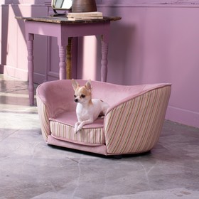 Лежак Teddy, 75×45×36 см, мебельная ткань, размер S, розового цвета