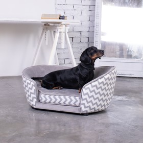 Лежак Teddy, 86×54×37 см, мебельная ткань, размер M, серого цвета