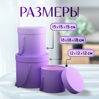 Набор коробок 3 в 1 (18*18*17/15*15*15/12*12*12 см), сиреневый 10346807 - фото 13509238