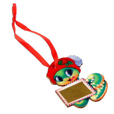 Ёлочная игрушка - подвеска деревянная Лесная мастерская «Новый год! Змея в шапке» со скретч-слоем