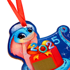 Ёлочная деревянная подвеска на новый год «Змея» со скретч-слоем, новогоднее украшение - Фото 3