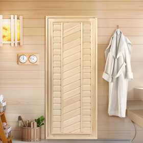 Дверь для бани и сауны, размер коробки 170х70 см, универсальная, липа