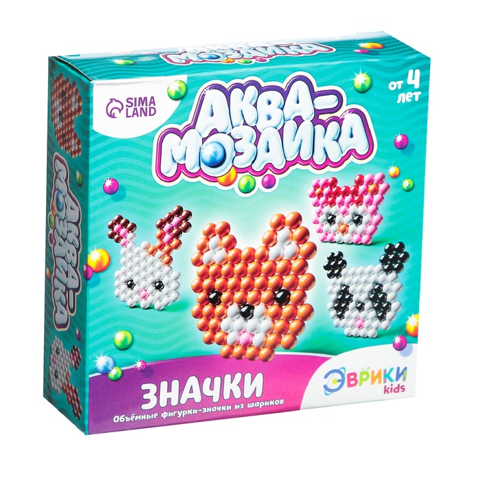 Уценка Аквамозаика для детей «Мордочки», 267 шариков - Фото 1