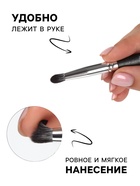 Кисть для макияжа PREMIUM, для сухих текстур и помады, 17 см, чёрная - Фото 2