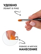 Кисть для макияжа PREMIUM, для жидких и кремовых текстур, 15.8 см, чёрная - Фото 2