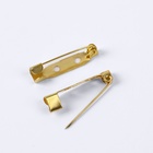 Основа для броши, 25 мм, 2 отверстия, 10 шт., цвет золотой - Фото 3