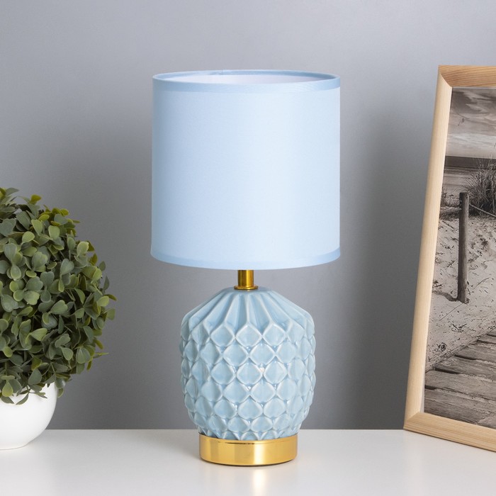 Лампа настольная «Бернарда» 1×40 Вт Е14 голубой 15×15×30 см - Фото 1