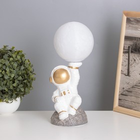 Лампа настольная "Космонавт с луной" 1х40Вт Е14 белый/золото 12,5х12,5х31см