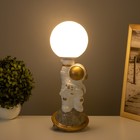 Лампа настольная «Космонавт с луной» 1×40 Вт Е14 белый/золото 12.5×12.5×33 см - Фото 3