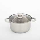 УЦЕНКА Кастрюля с крышкой из нержавеющей стали Доляна «Классика», 3 л, d=20 см - Фото 1