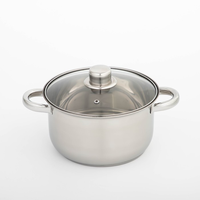 УЦЕНКА Кастрюля с крышкой из нержавеющей стали Доляна «Классика», 3 л, d=20 см - Фото 1