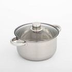 УЦЕНКА Кастрюля с крышкой из нержавеющей стали Доляна «Классика», 3 л, d=20 см - Фото 2