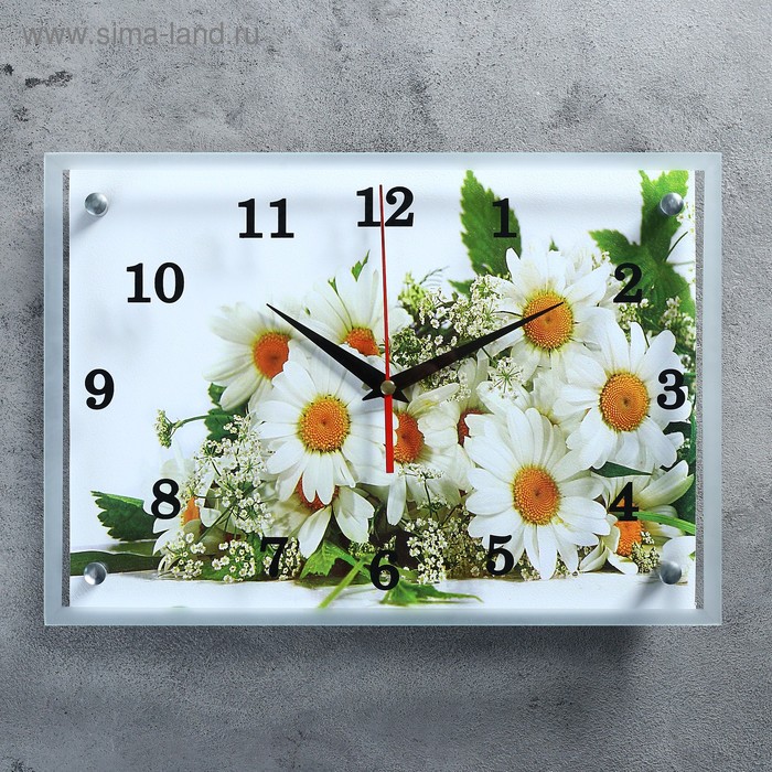 Часы настенные, серия: Цветы, "Ромашки", 25х35 см - Фото 1