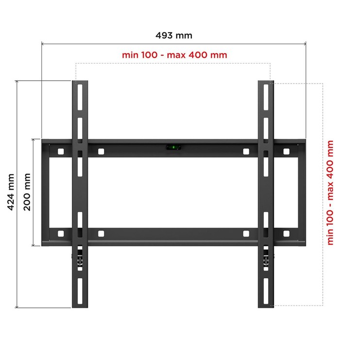 Кронштейн для телевизора Holder LCD-F4610 черный 32"-65" макс.60кг настенный фиксированный   1070468 - фото 51621859