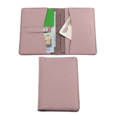 Обложка для паспорта, натуральная кожа, розовый 20х14х0,2 см
