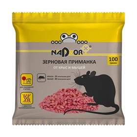 Зерновая приманка "Nadzor" от мышей и крыс, 500 г