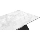 Стол стеклянный Денхольм белый мрамор/черный металл 100x240(290)x75 см 10509663