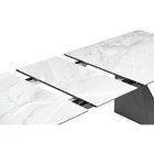 Стол стеклянный Денхольм белый мрамор/черный металл 100x240(290)x75 см 10509663