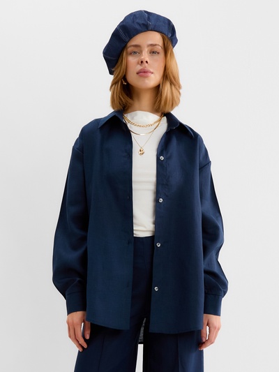 Рубашка женская MINAKU: Safari, синяя, размер 52