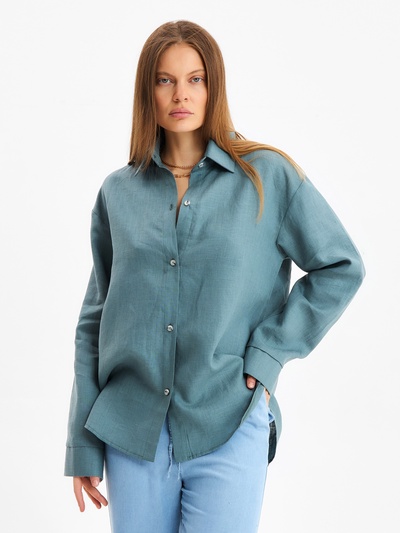 Рубашка женская MINAKU: Safari, цвет зелёный, размер 46