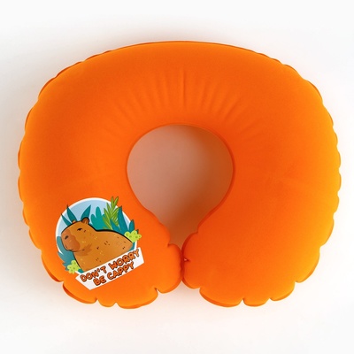 Подушка для путешествий надувная «Капибара», цвет оранжевый