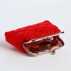 Кошелёк-монетница на фермуаре, 9×1.5×8 см, в клетку, красный - фото 58010178