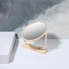 Зеркало настольное, овальное, 12.5×15.5 см, (9.5×12 см), бежевое - Фото 4