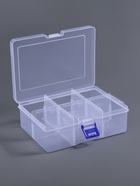 Органайзер для хранения мелочей, 6 ячеек, 16.5×12×5.8 см, прозрачный - Фото 2