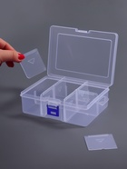 Органайзер для хранения мелочей, 6 ячеек, 16.5×12×5.8 см, прозрачный - Фото 4