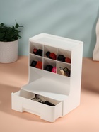 Органайзер для хранения косметики, 6 секций, 1 ящик, 24×14×18 см, белый - Фото 2