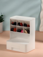 Органайзер для хранения косметики, 6 секций, 1 ящик, 24×14×18 см, белый - Фото 3