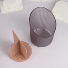 Подставка для хранения косметики, 3 секции, 17.5×13×13 см, чёрная, розовая - Фото 3