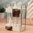 Органайзер для хранения, двухуровневый, 4 секции, 29×21×12 см, белый, чёрный - Фото 2