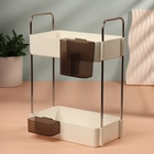 Органайзер для хранения, двухуровневый, 4 секции, 29×21×12 см, белый, чёрный - Фото 3