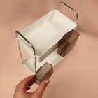 Органайзер для хранения, двухуровневый, 4 секции, 29×21×12 см, белый, чёрный - Фото 5