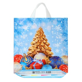 Пакет подарочный новогодний «Зимняя гармония», полиэтиленовый с петлевой ручкой, 42?38 см (комплект 25 шт)