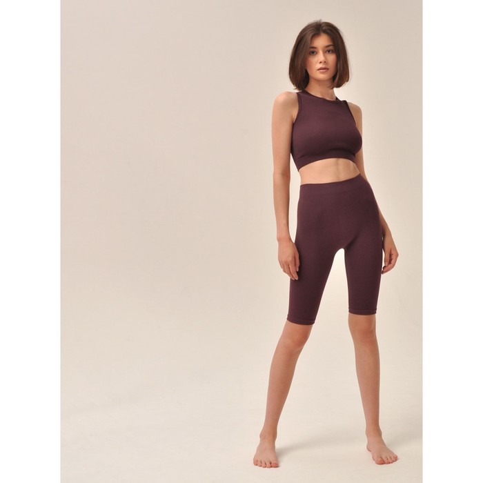 Велосипедки женские в рубчик Mirey Short Leggings, размер 42-44, цвет джем - Фото 1