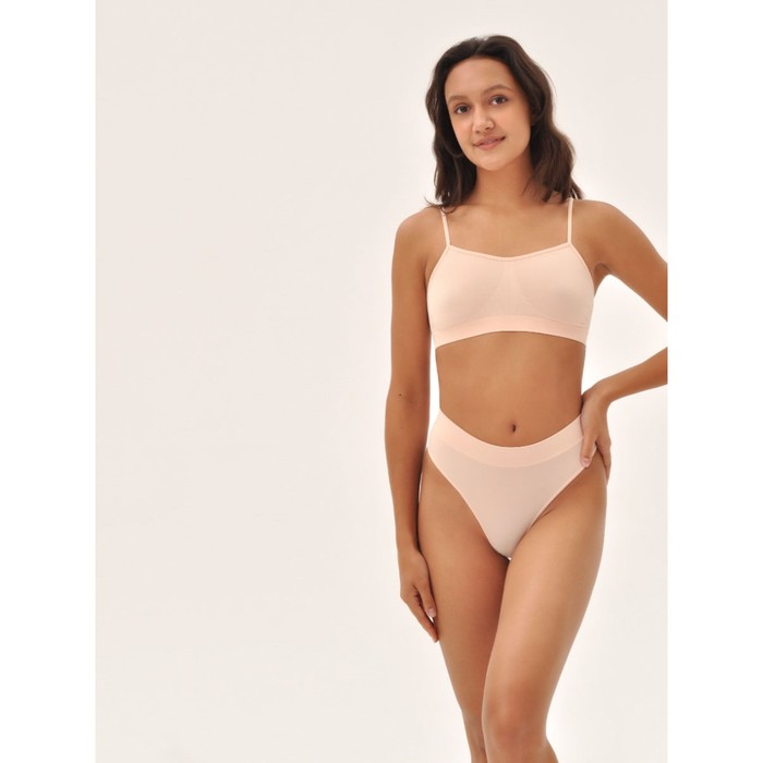 Трусы стринги женские с высокой посадкой Mirey String, размер 48-50, цвет пудровый