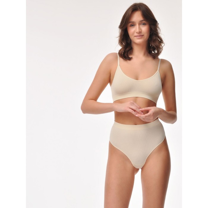 Трусы стринги женские с фактурой рубчик Mirey String, размер 46-48, цвет пломбир - Фото 1