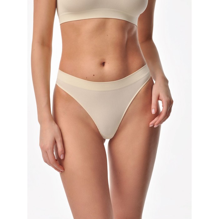 Трусы бразилиано женские с фактурой рубчик Mirey Brasiliano, размер 46-48, цвет пломбир - Фото 1