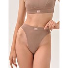 Трусы стринги с высокой посадкой Mirey, размер 50, цвет коричневый - Фото 1