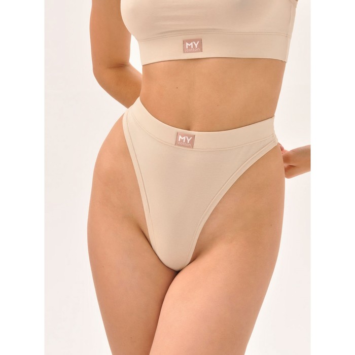Трусы стринги с высокой посадкой Mirey, размер 46, цвет телесный - Фото 1