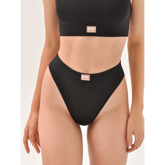 Трусы стринги с высокой посадкой Mirey, размер 46, цвет чёрный - Фото 1