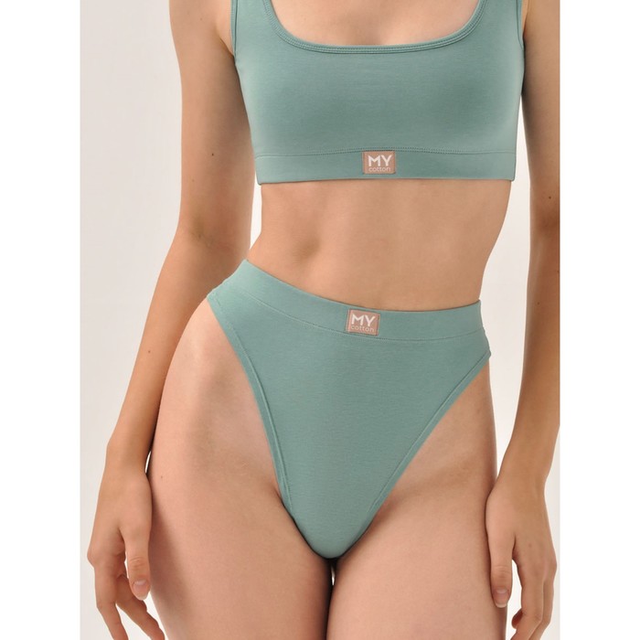 Трусы стринги с высокой посадкой Mirey, размер 48, цвет зелёный - Фото 1