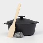 Кастрюля Wild Kitchen, 3 л, d=22 см, лопатка и губка в комплекте, чугун - Фото 9